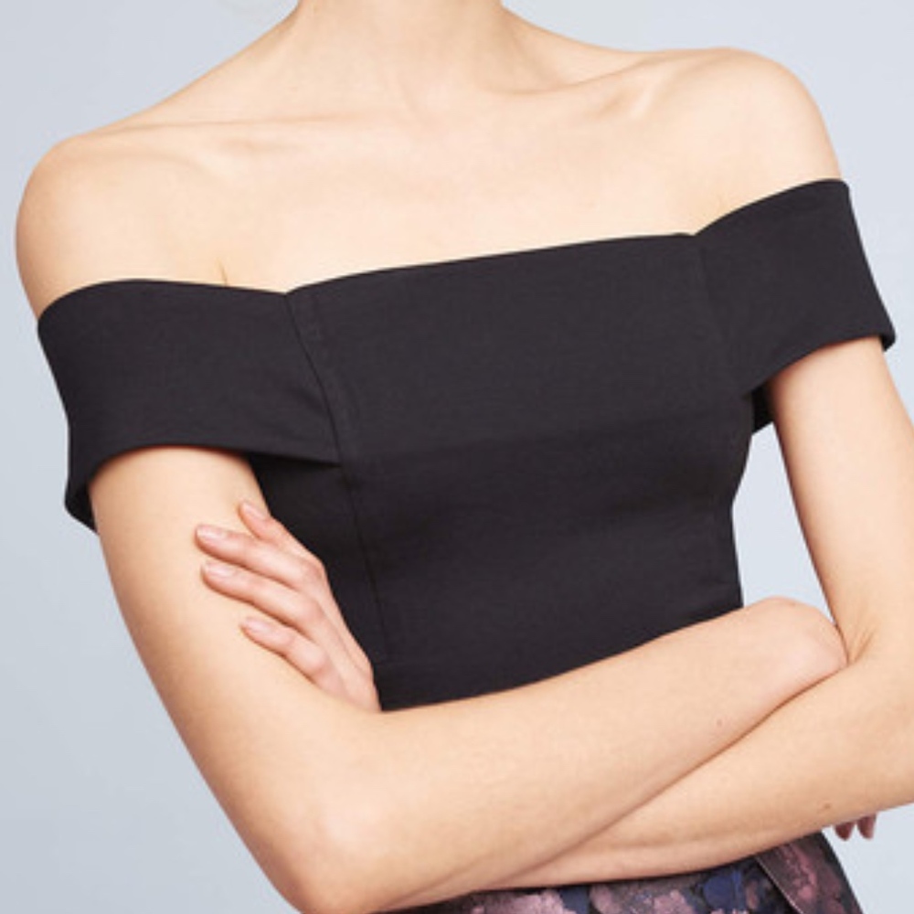 Anthropologie Black Off-Shoulder Top